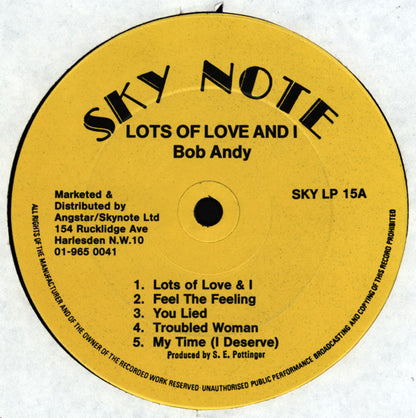 Bob Andy : Lots Of Love And I (LP, Album)