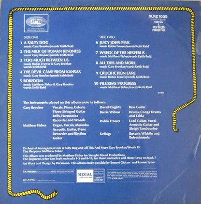 Procol Harum : A Salty Dog (LP, Album, Sol)