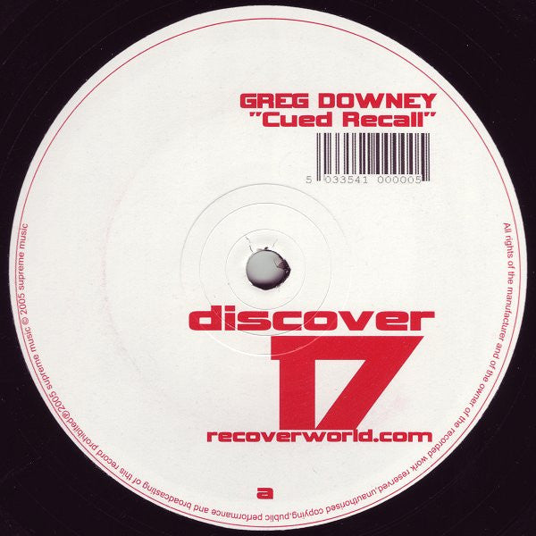 Greg Downey : Cued Recall / Shaker (12")