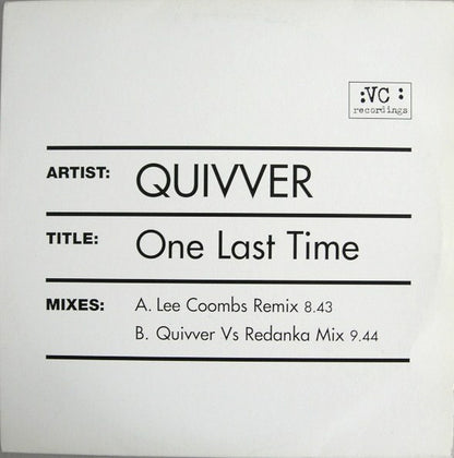 Quivver : One Last Time (Remixes) (12")