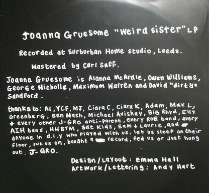 Joanna Gruesome : Weird Sister (LP, Album, Ltd, RP, Tra)