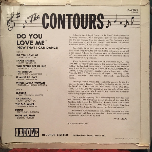 The Contours : Do You Love Me (Now That I Can Dance) (LP, Album, Mono)