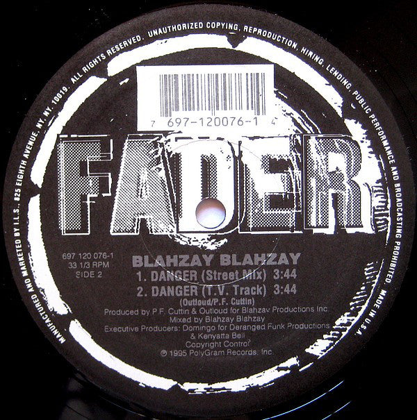 Blahzay Blahzay : Danger (12", Single)