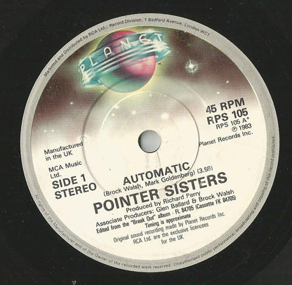 Pointer Sisters : Automatic (7", Single, Pap)