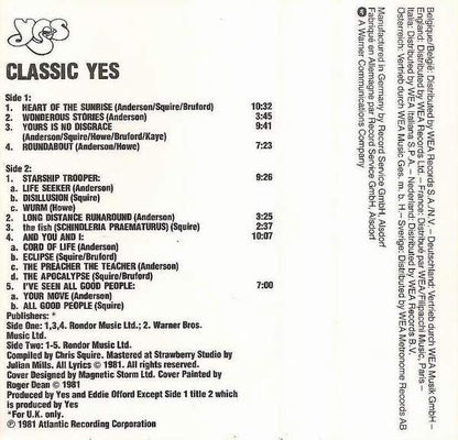 Yes : Classic Yes (Cass, Comp, RE)