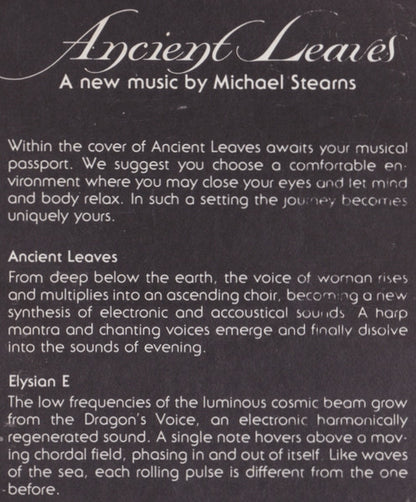 Michael Stearns : Ancient Leaves (LP, Album)