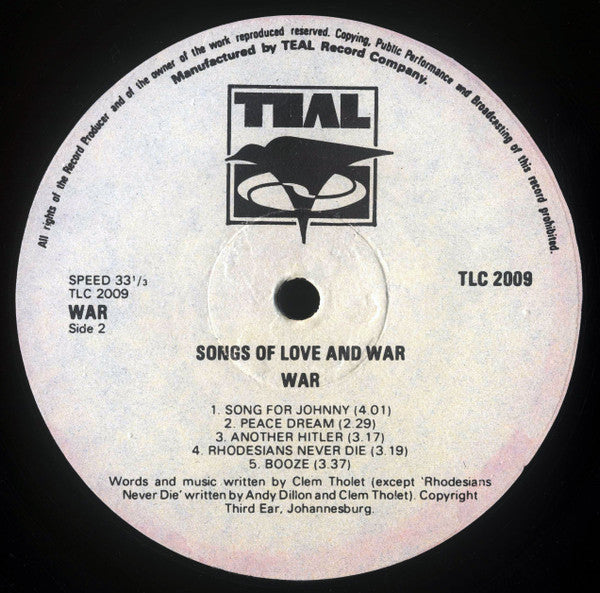 Clem Tholet : Songs Of Love And War (LP, Album)