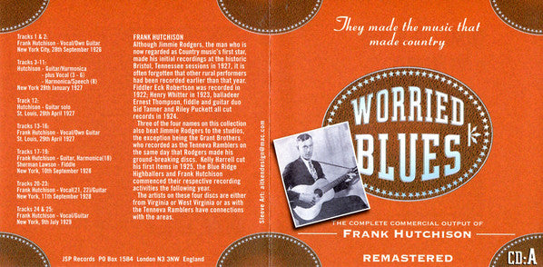 Frank Hutchison And Kelly Harrell , With Sessions By The Tenneva Ramblers* And The Blue Ridge Highballers* : Worried Blues (4xCD, Comp, RM + Box)