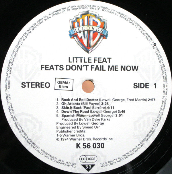 Little Feat : Feats Don't Fail Me Now (LP, Album, RE)