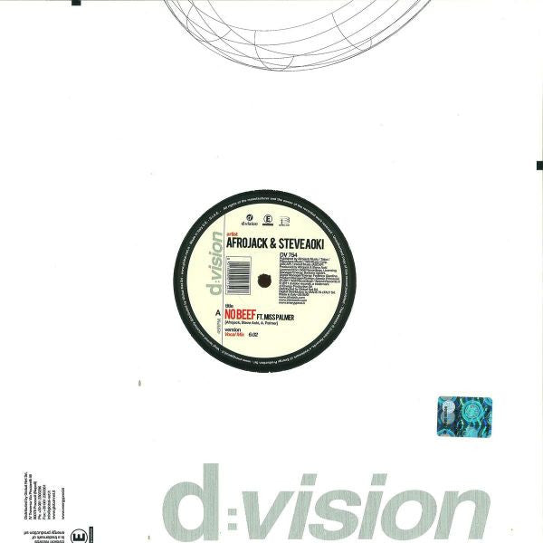 Afrojack & Steve Aoki Ft. Miss Palmer : No Beef (12")