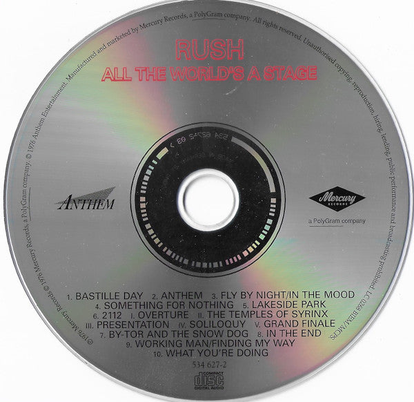Rush : All The World's A Stage (CD, Album, RE, RM, PMD)