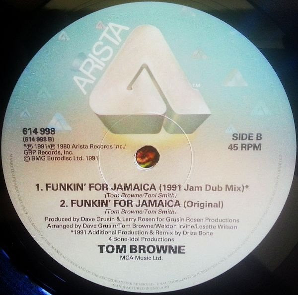 Tom Browne : Funkin' For Jamaica (1991 Remix) (12")