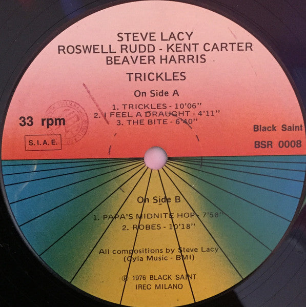 Steve Lacy, Roswell Rudd, Kent Carter, Beaver Harris : Trickles (LP, Album, RE)