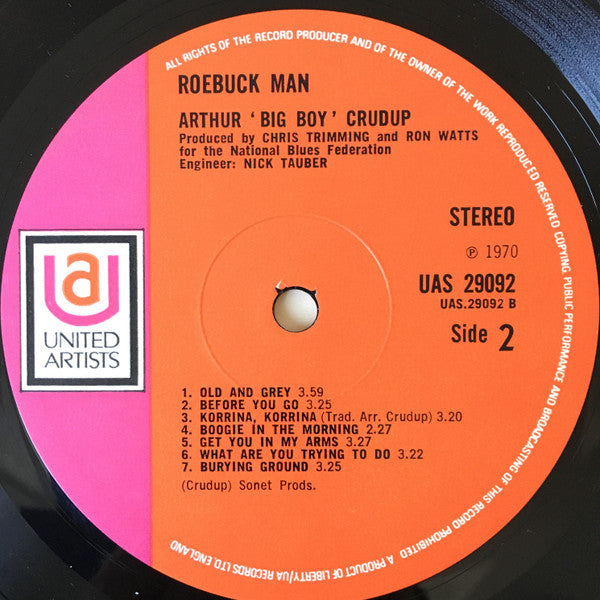 Arthur "Big Boy" Crudup : Roebuck Man (LP, Album)