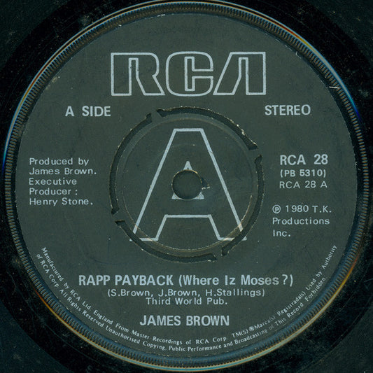 James Brown : Rapp Payback (Where Iz Moses?) (7", Single)