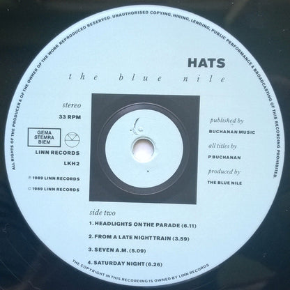 The Blue Nile : Hats (LP, Album)