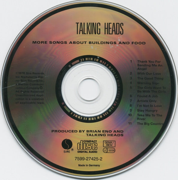 Talking Heads : More Songs About Buildings And Food (CD, Album, RE)