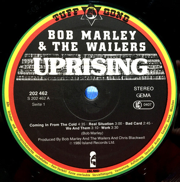 Bob Marley & The Wailers : Uprising (LP, Album, Tex)