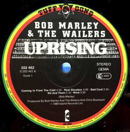 Bob Marley & The Wailers : Uprising (LP, Album, Tex)