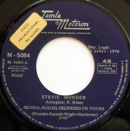 Stevie Wonder : Signed, Sealed, Delivered I'm Yours / Never Had A Dream Come True (7", Single, Promo)