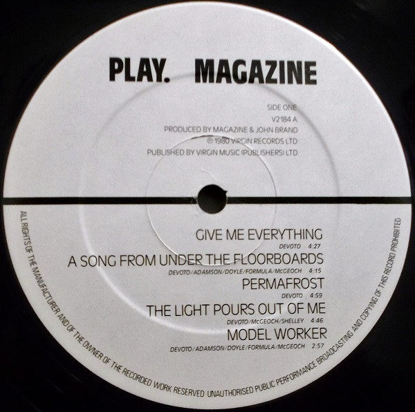 Magazine : Play (LP, Album, Ast)