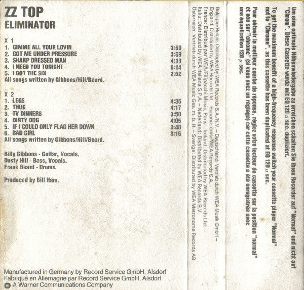 ZZ Top : Eliminator (Cass, Album)