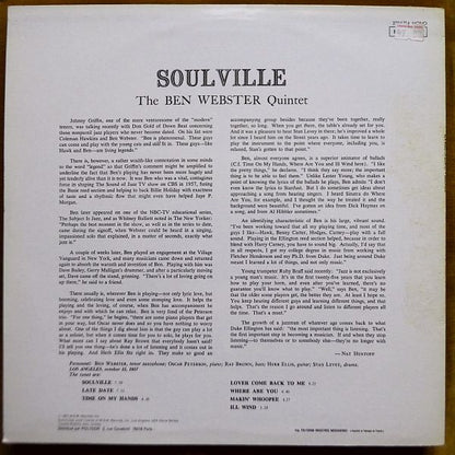 The Ben Webster Quintet : Soulville (LP, Album, Mono, RE)