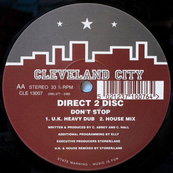 Direct 2 Disc : Don't Stop (12")