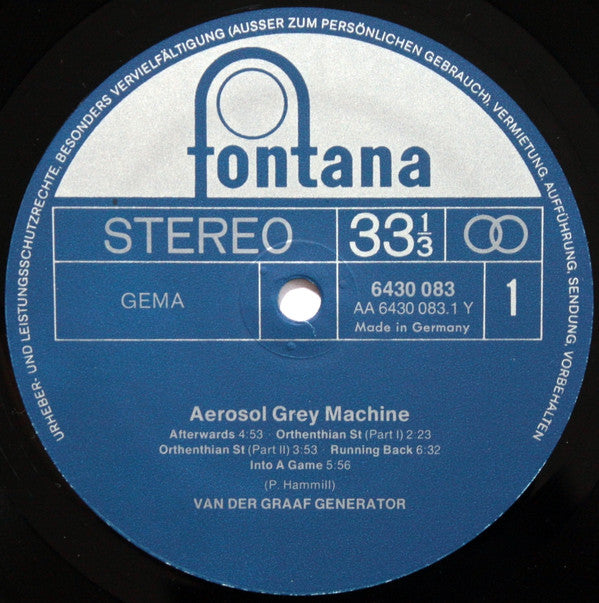 Van Der Graaf Generator : The Aerosol Grey Machine (LP, Album, RE)