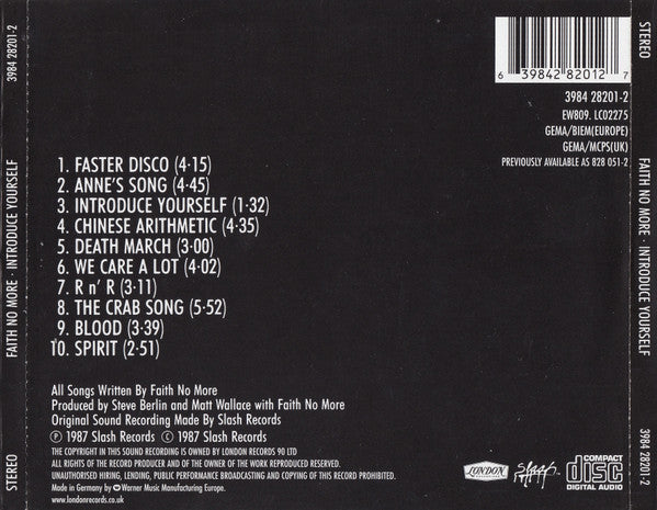 Faith No More : Introduce Yourself (CD, Album, RE)