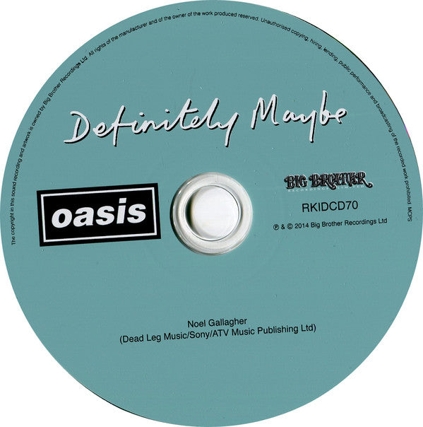 Oasis (2) : Definitely Maybe (CD, Album, RE, RM)