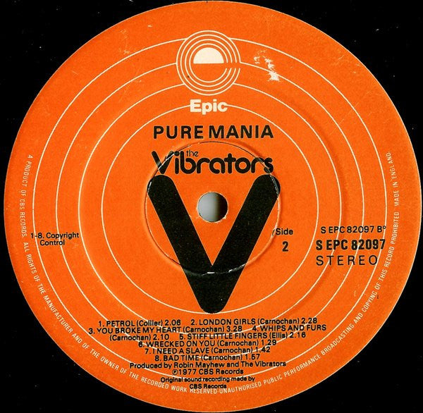 The Vibrators : Pure Mania (LP, Album)
