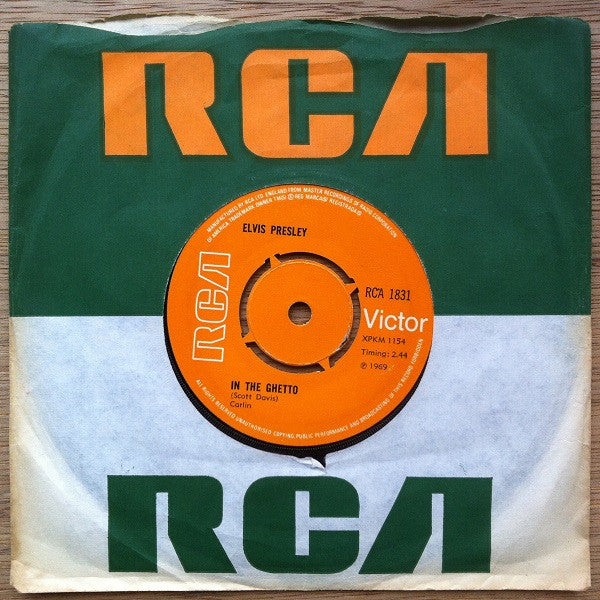 Elvis Presley : In The Ghetto (7", Single)