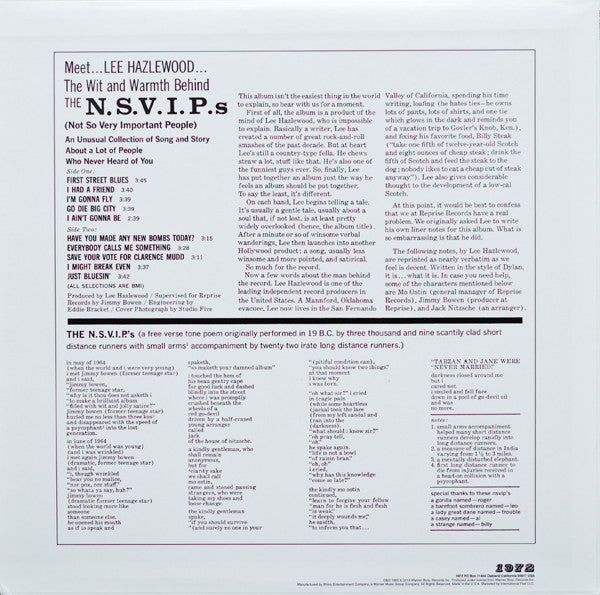Lee Hazlewood : The N.S.V.I.P.'s (Not...So...Very...Important...People) (LP, Album, RE)