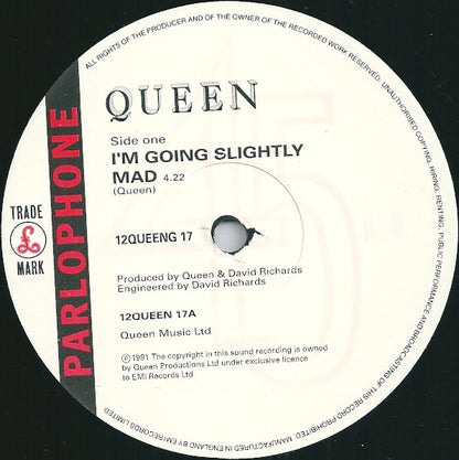 Queen : I'm Going Slightly Mad (12", Single)