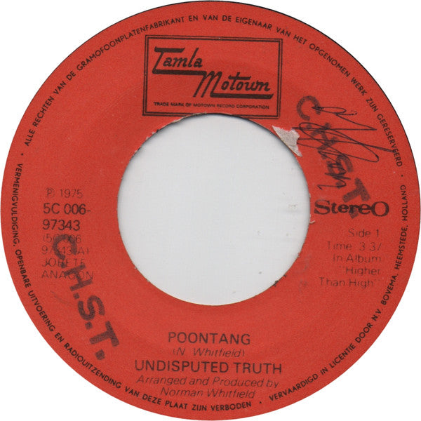 The Undisputed Truth : Poontang (7", Single, Blu)