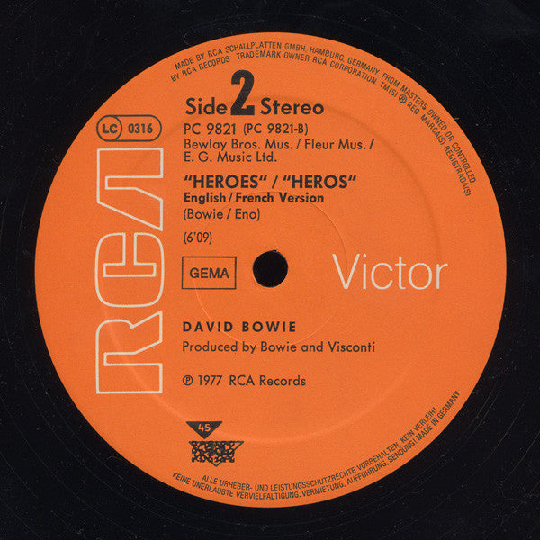 David Bowie : Heroes / Helden / Heroes / Héros (12", Single)