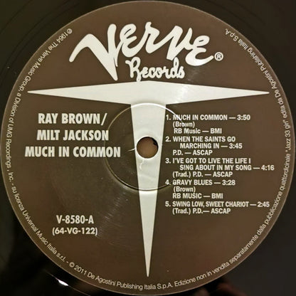 Ray Brown / Milt Jackson : Much In Common (LP, Album, RE, 180)