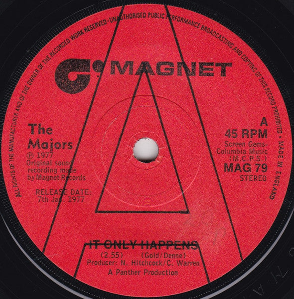The Majors (2) : It Only Happens (7", Single, Promo)