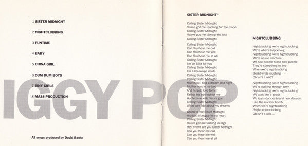 Iggy Pop : The Idiot (CD, Album, RE, EMI)