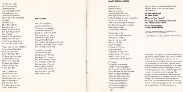 Iggy Pop : The Idiot (CD, Album, RE, EMI)