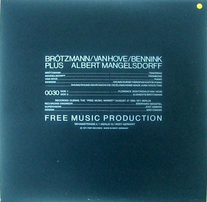 Brötzmann / Van Hove / Bennink Plus Albert Mangelsdorff : Elements (LP, RE)