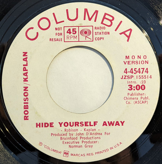 Robison / Kaplan : Hide Yourself Away (7", Promo)