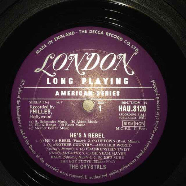 The Crystals : He's A Rebel (LP, Album, Mono)