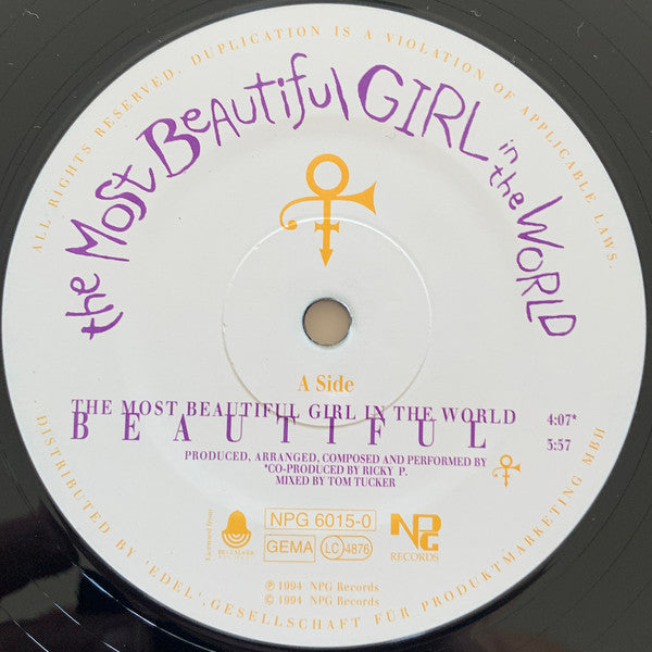 The Artist (Formerly Known As Prince) : The Most Beautiful Girl In The World (12", Maxi)