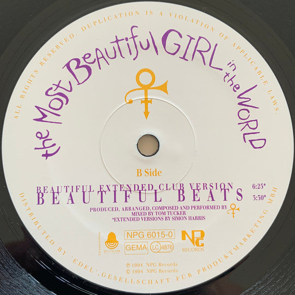 The Artist (Formerly Known As Prince) : The Most Beautiful Girl In The World (12", Maxi)