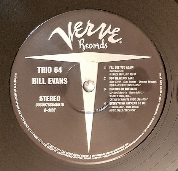 Bill Evans : Trio 64 (LP, Album, RE, 180)