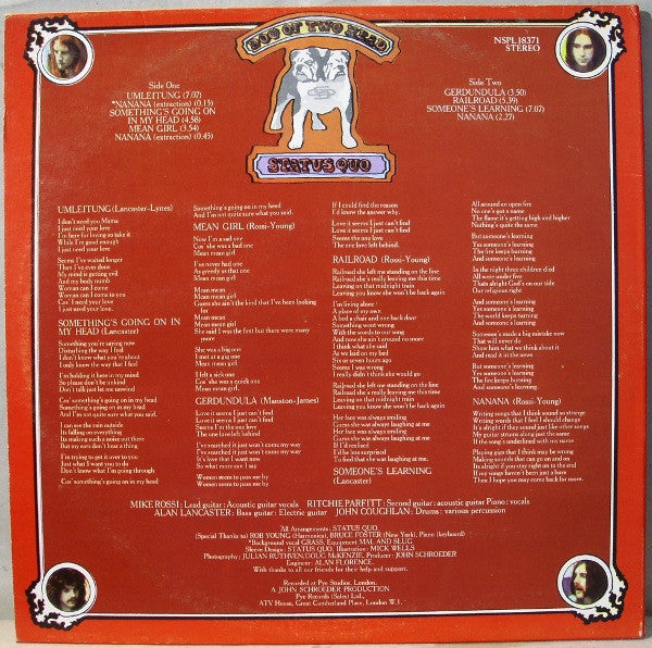 Status Quo : Dog Of Two Head (LP, Album, Gat)