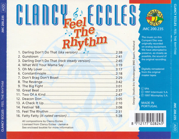 Clancy Eccles : Feel The Rhythm (CD, Comp)