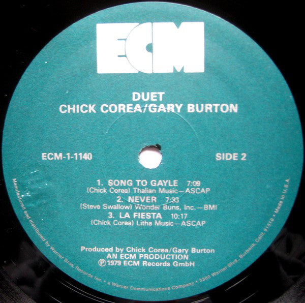 Gary Burton / Chick Corea : Duet (LP, Album)